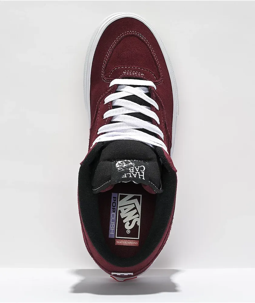 Maroon skate shoes top