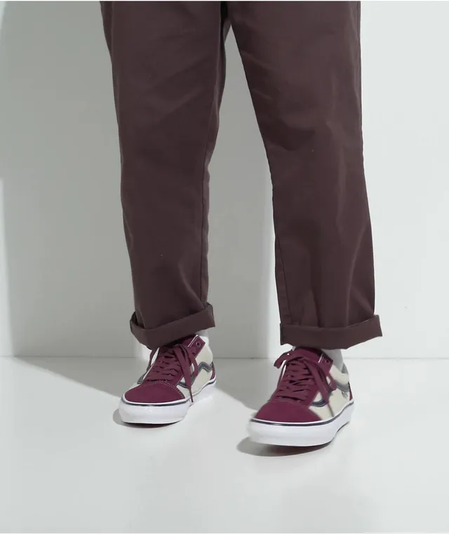 Maroon old online skool vans outfit