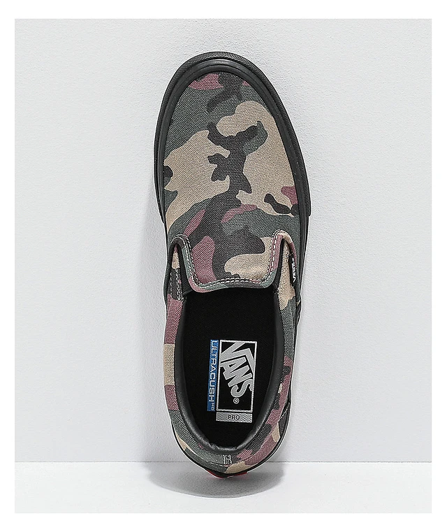 Vans camo slip on pro on sale
