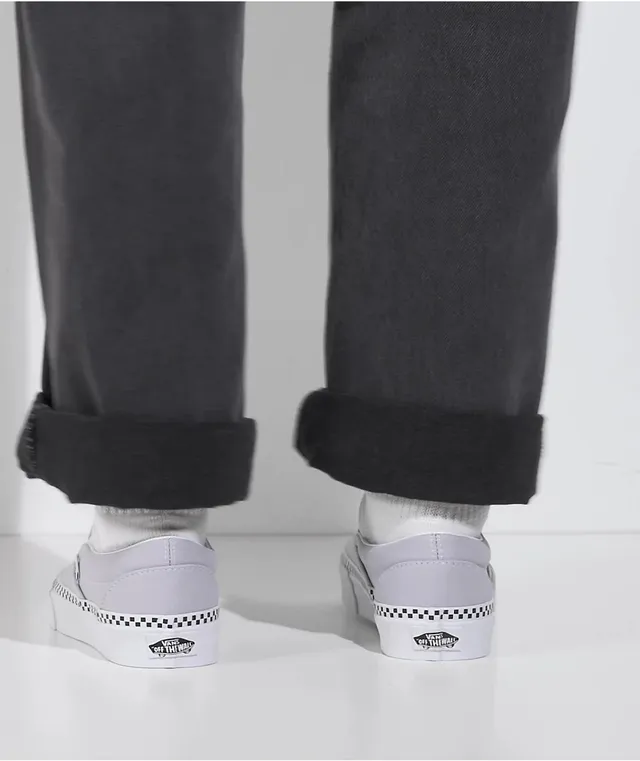 Vans Slip On Checkerboard Foxing Grey Dawn Skate Shoes