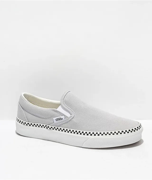 Gray checkerboard slip on vans new arrivals