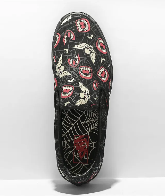 Vans Slip On Frights Black Glow In The Dark Skate Shoes The Pen