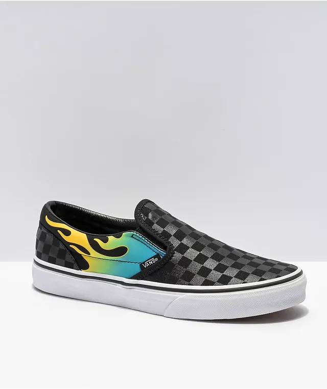 Vans slip on flame black on sale