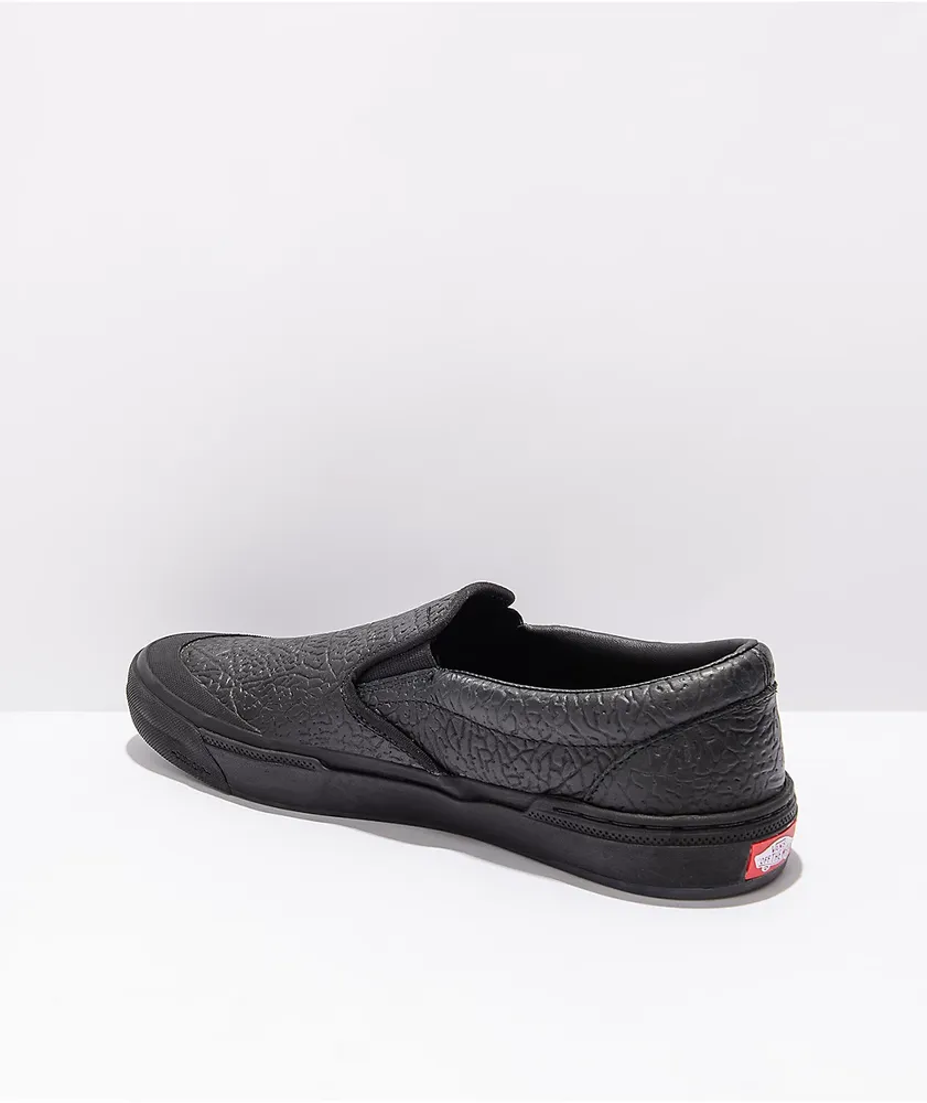 Vans slip on pro suede black online