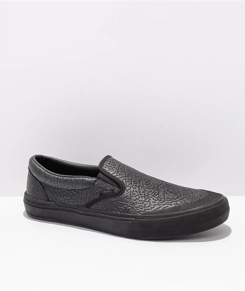 Vans leather and suede sales slip on