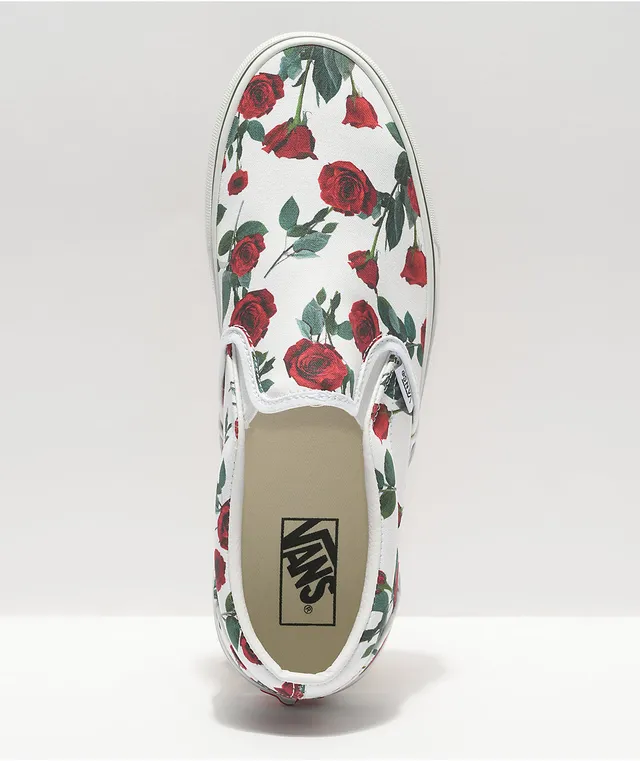 Vans slip on roses cheap