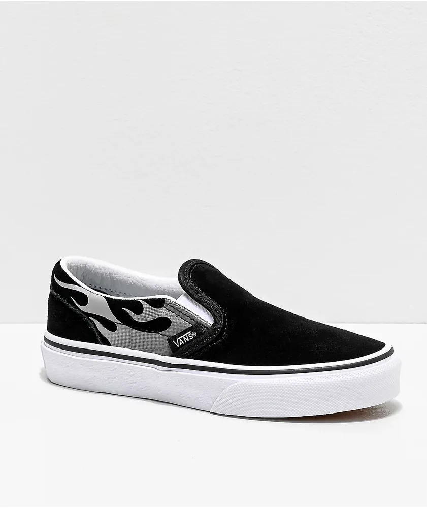 Black slip on flame vans top