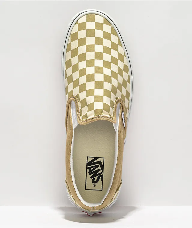 Taupe checkered store vans