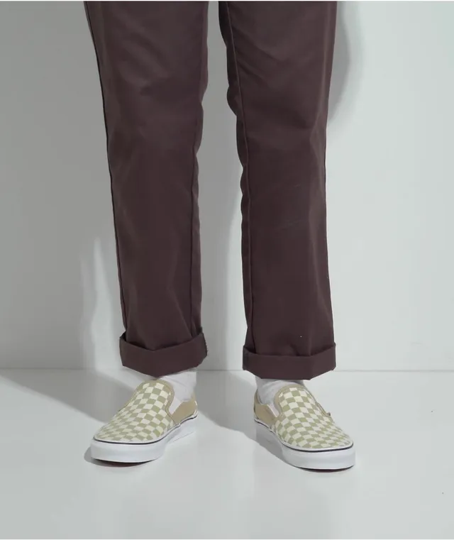Yellow checkered cheap vans zumiez