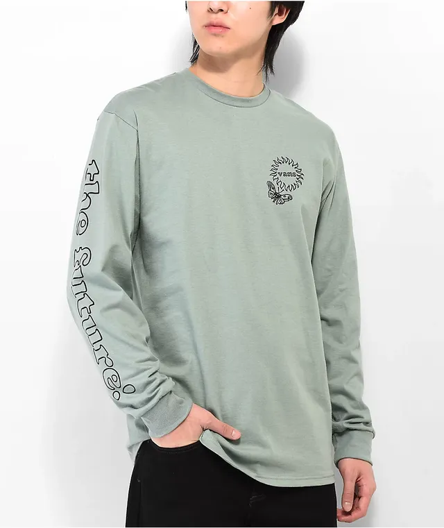 Vans green long sleeve cheap
