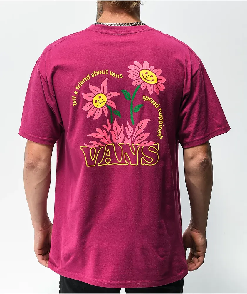 Vans Two Face Dark Pink T Shirt Willowbrook Shopping Centre