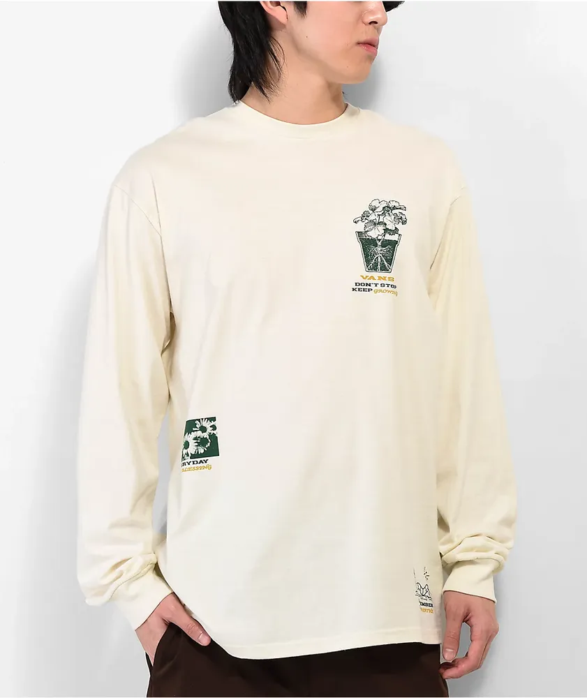 White long sleeve vans top 2025