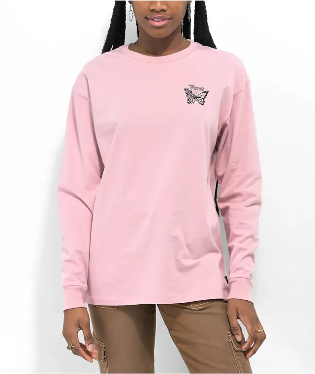 Pink long sleeve vans shirt sales