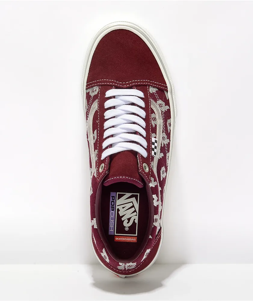 Vans old skool maroon sale