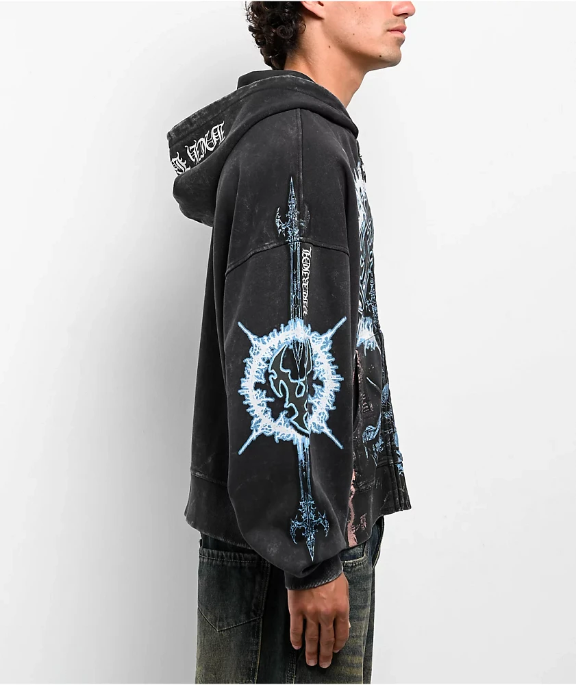 Vitriol Angel Face Black Wash Zip Hoodie at CoolSprings Galleria