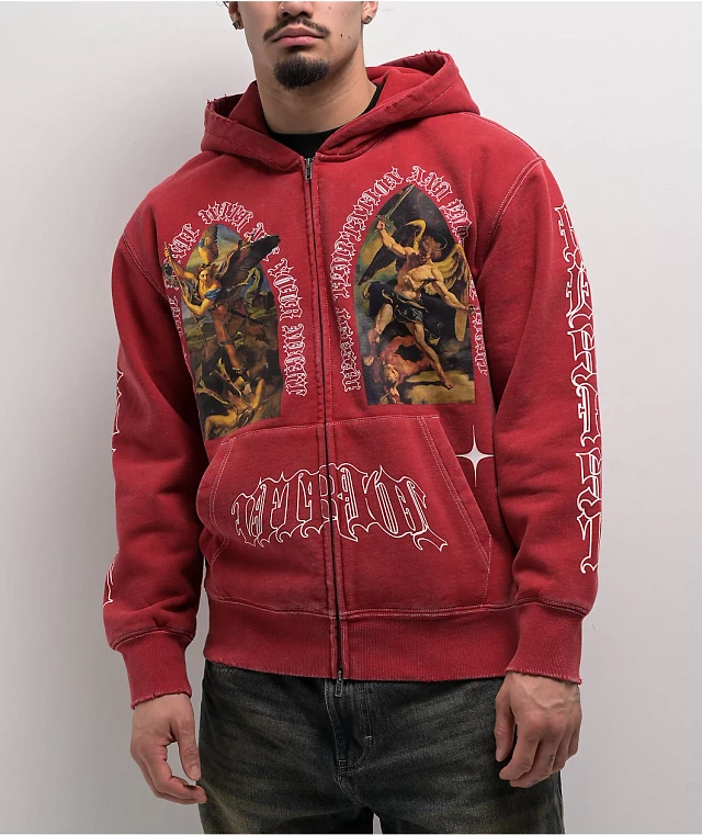 LRG Friday The 47th Red Zip Hoodie at Hamilton Place in