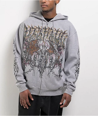 Zine Zippin Grey Zip Hoodie | MainPlace Mall