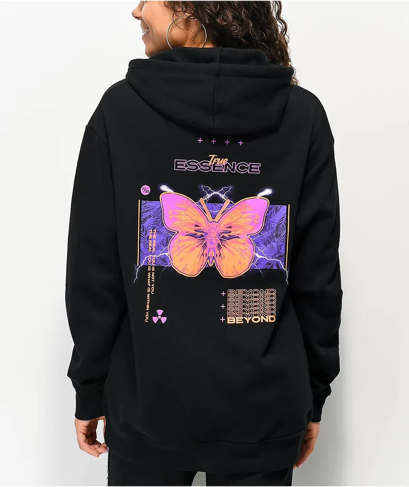 Vitriol Jamison Butterfly Black Oversized Hoodie Hamilton Place