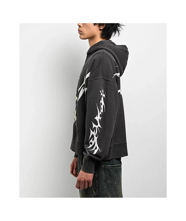 [TWN]★WRAPUP HOODIE Vitriol Lightning Black Wash Zip Hoodie | Arden Fair