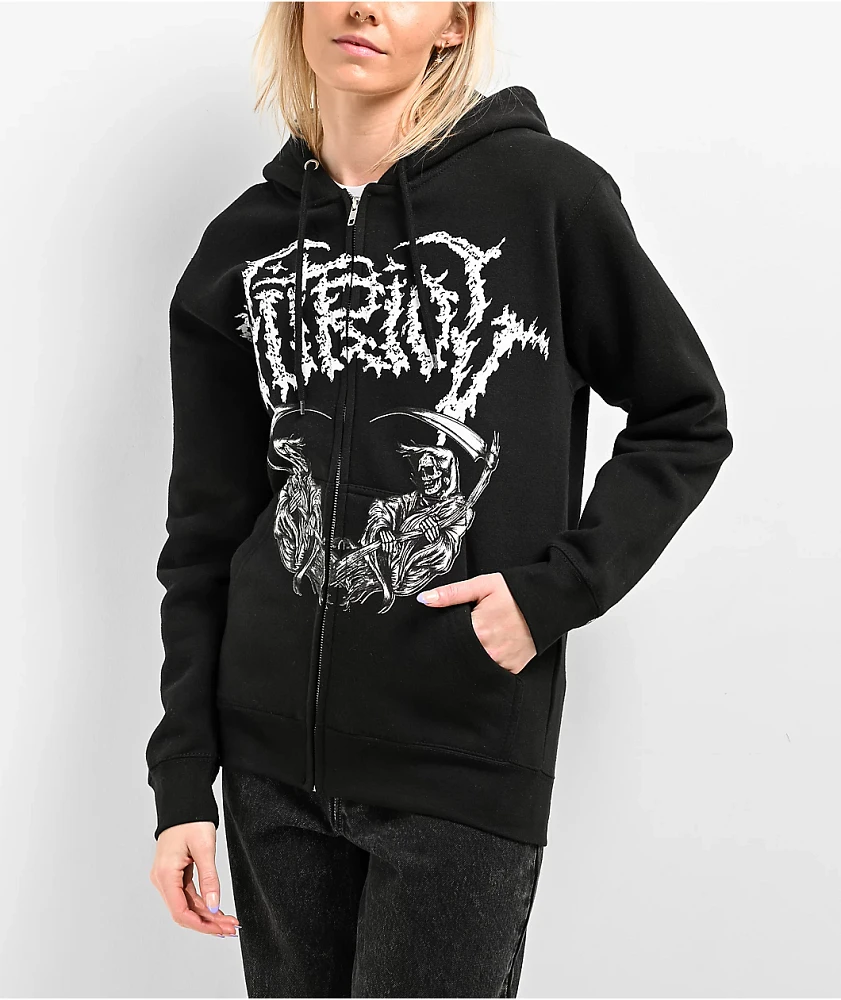 Vitriol Scythe Reaper Black Zip Hoodie | Arden Fair