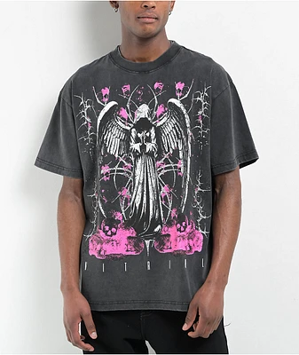 SWIXXZ Grunge Black Wash T-Shirt | MainPlace Mall