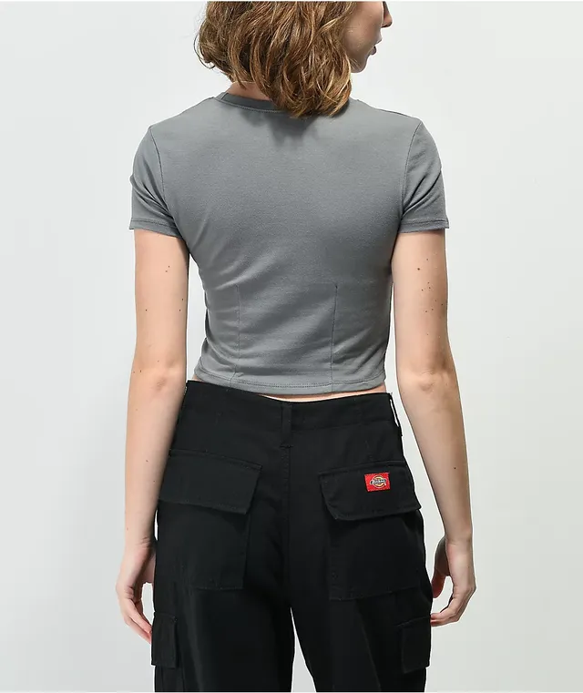 Vitriol Verity Anime Grey Crop T Shirt Pueblo Mall