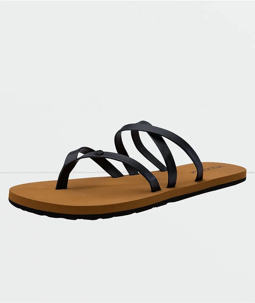 Volcom black 2025 sandals