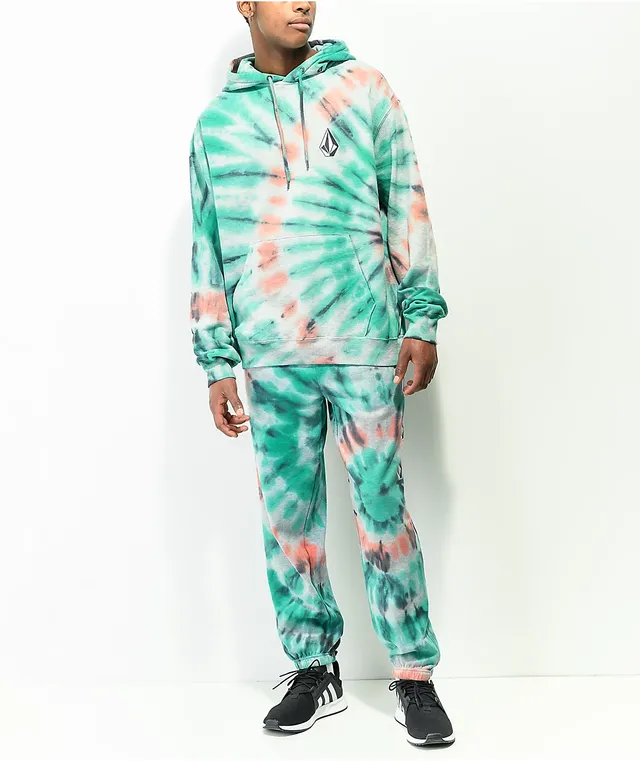 Volcom Iconic Stone Teal Tie Dye Fleece Sweatpants CoolSprings