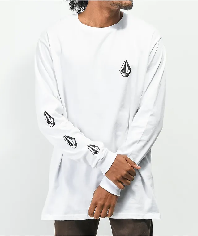 Volcom Iconic Stone White Long Sleeve T-Shirt | CoolSprings