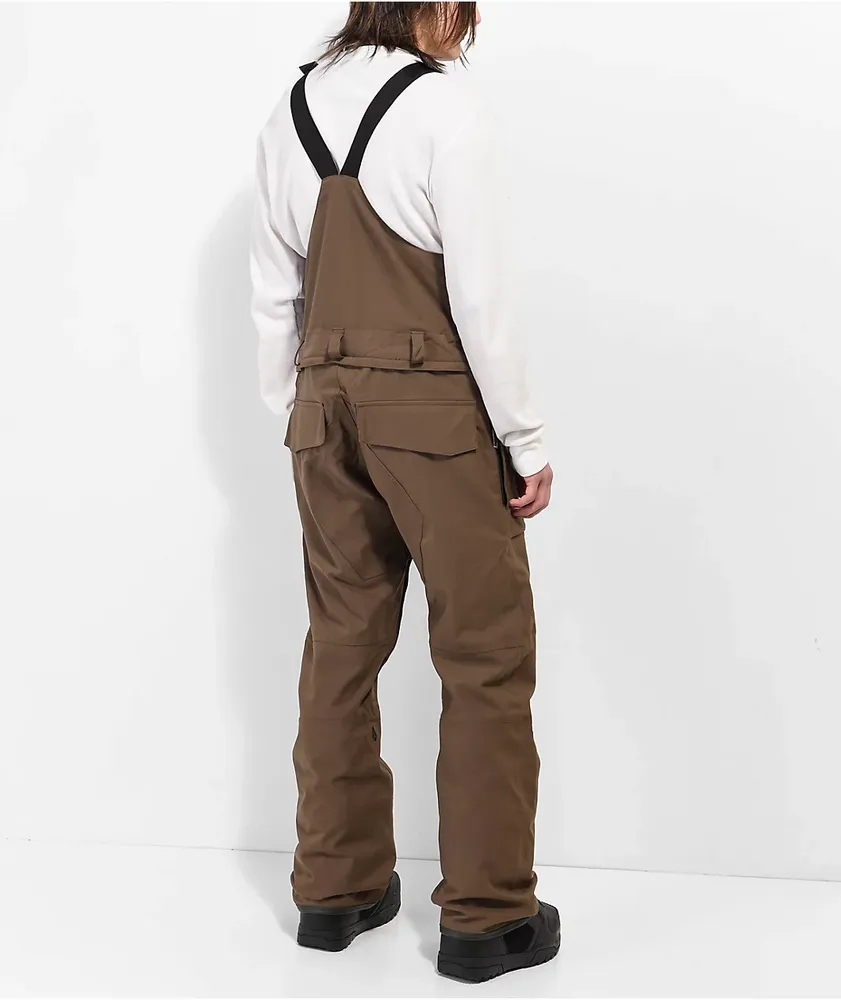Volcom Roan Brown 15K Bib Snowboard Pants at Hamilton Place in