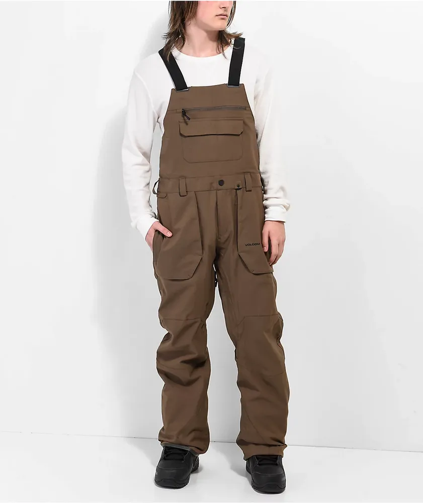 Volcom Roan Brown 15K Bib Snowboard Pants Hamilton Place