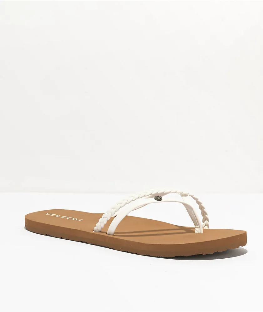 Volcom Thrills II White Sandals The Pen Centre