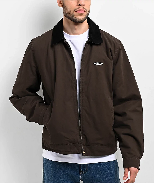 Volcom Voider Lined Brown Work Jacket | Liberty Center