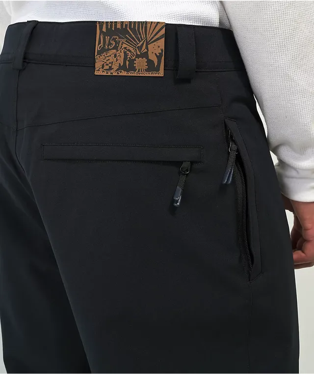 Volcom x Dustbox Black 15K Chino Snowboard Pants | Arden Fair