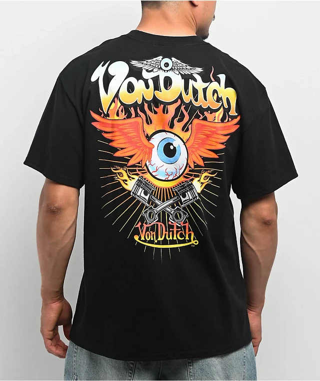 Von Dutch Moto Flying Black T-Shirt at Hamilton Place in