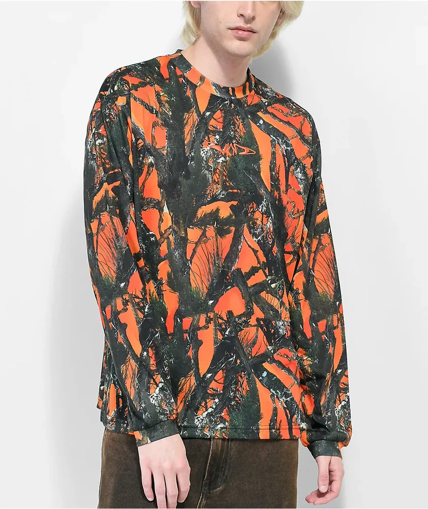 WKND Fishbone Orange Camo Long Sleeve T-Shirt | CoolSprings Galleria