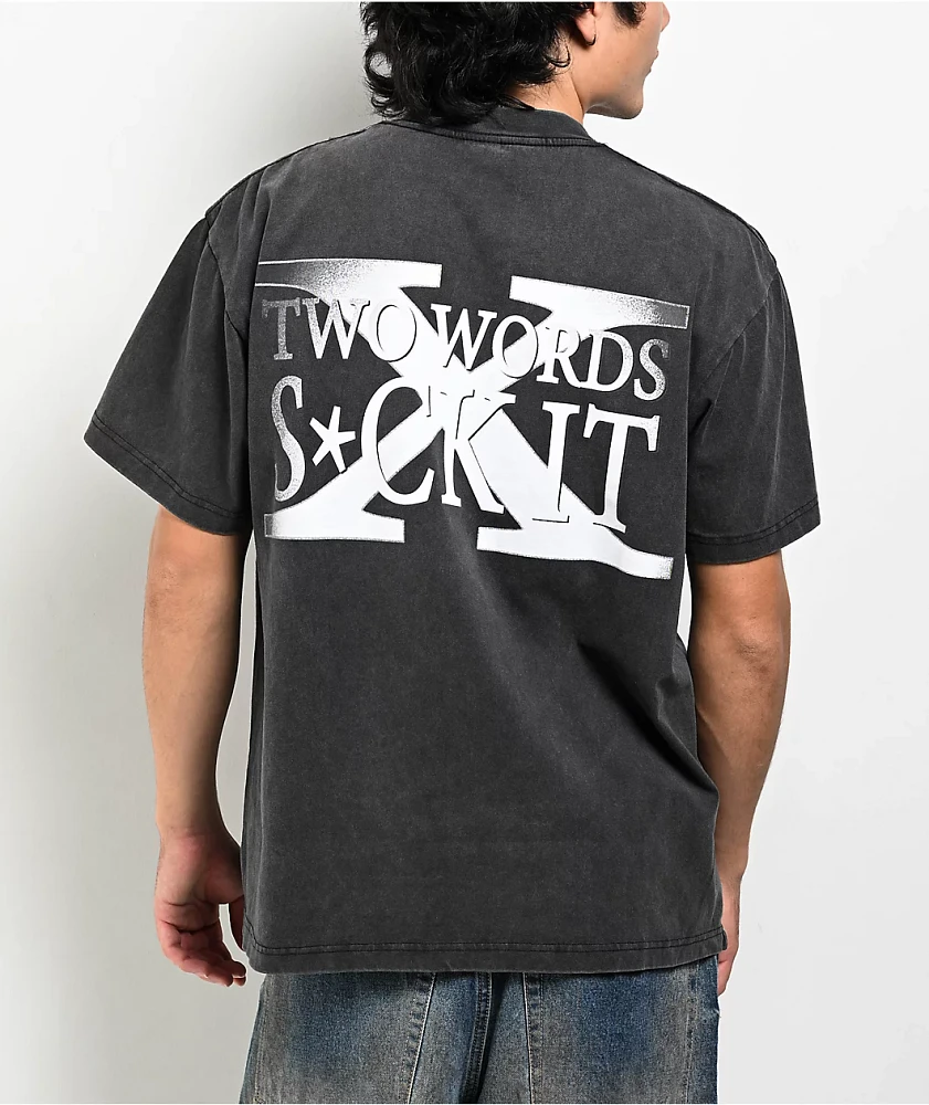 WWE D-Generation X Two Words Washed Black T-Shirt | Liberty Center