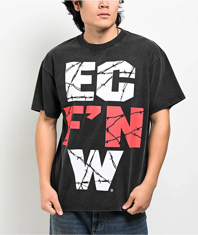 WWE D-Generation X Two Words Washed Black T-Shirt | Arden Fair