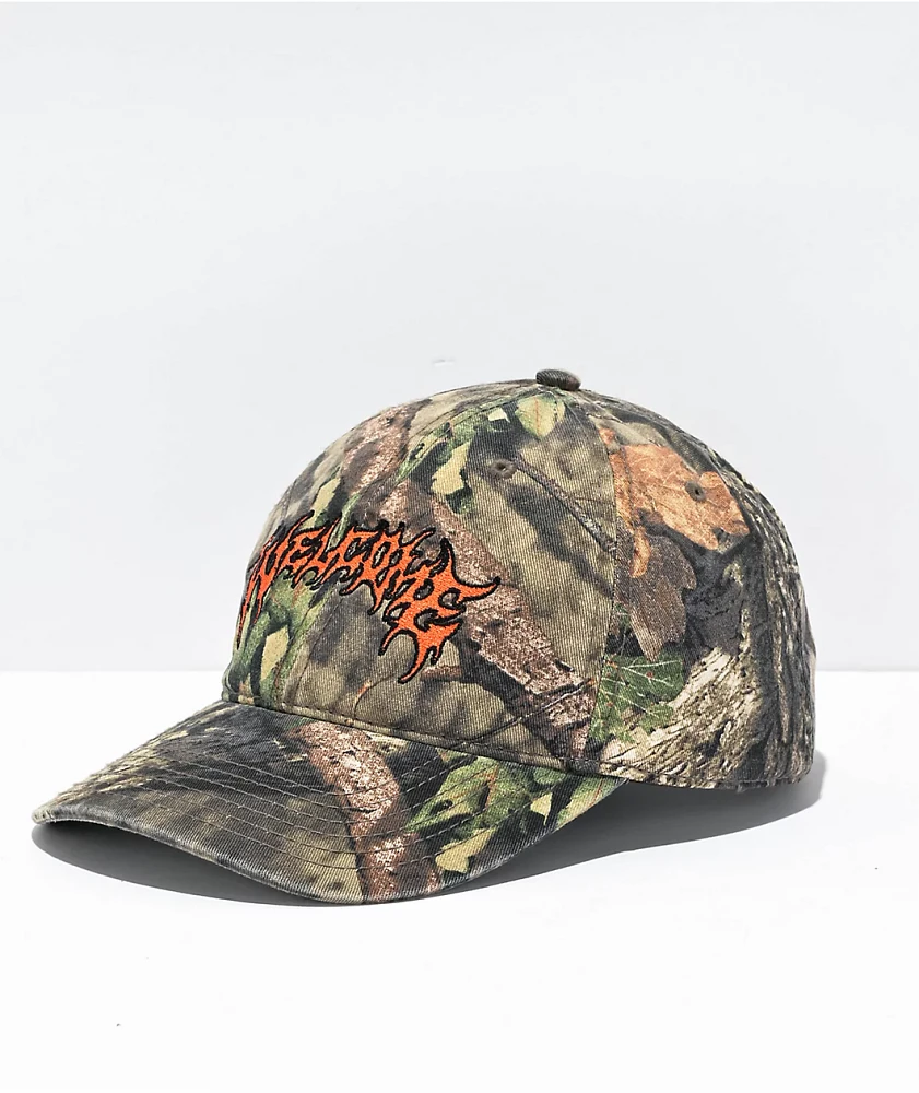 Welcome Barb Camo Strapback Hat | Arden Fair