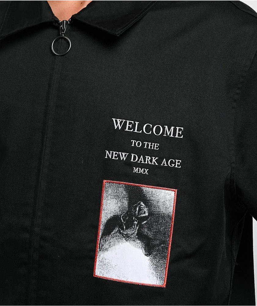 Welcome Dark Age Black Zip Work Shirt | MainPlace Mall
