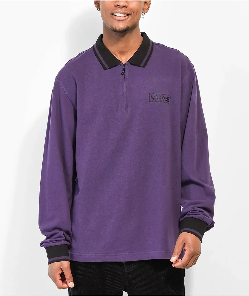 Welcome Parliament Purple Long Sleeve Polo Shirt Vancouver Mall