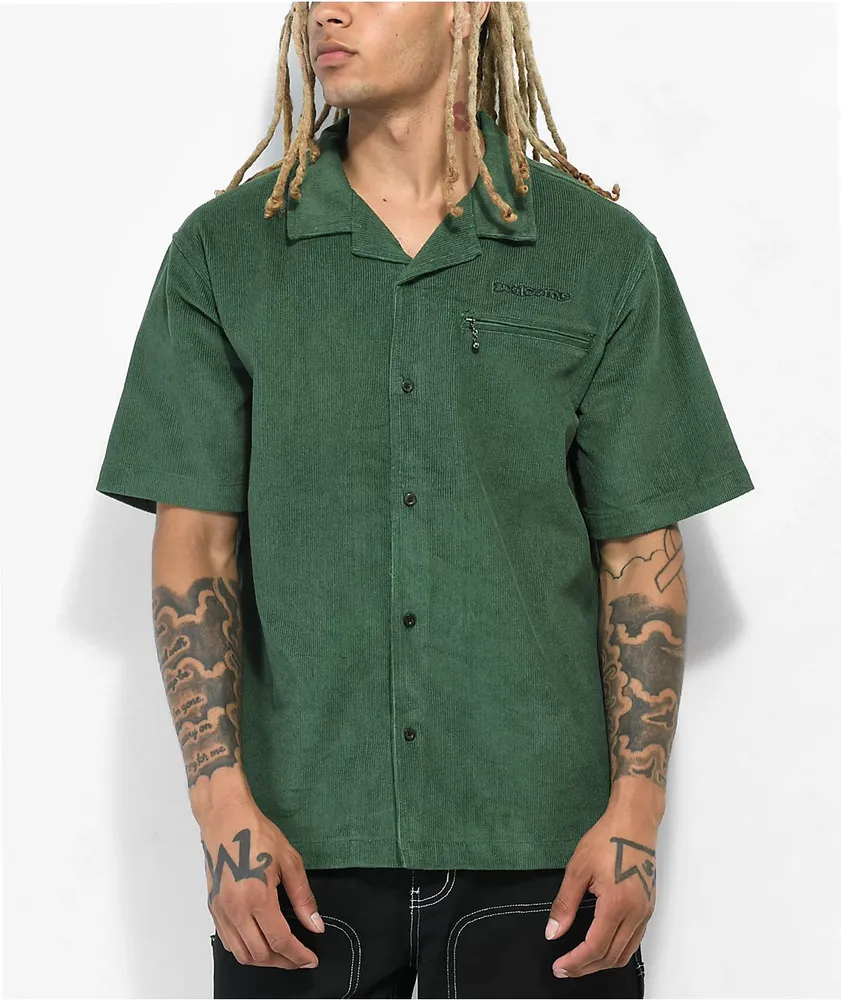 Welcome Recess Olive Corduroy Button Up Shirt Hamilton Place
