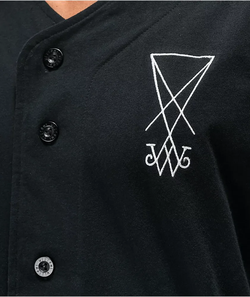 Welcome Scrawl Black Baseball Jersey | Mall of America®