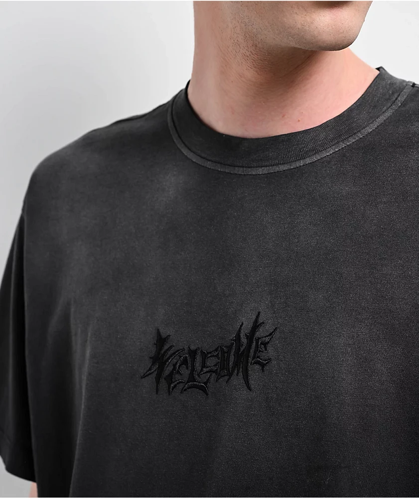 Welcome Vamp Enzyme Black Wash T-Shirt | MainPlace Mall