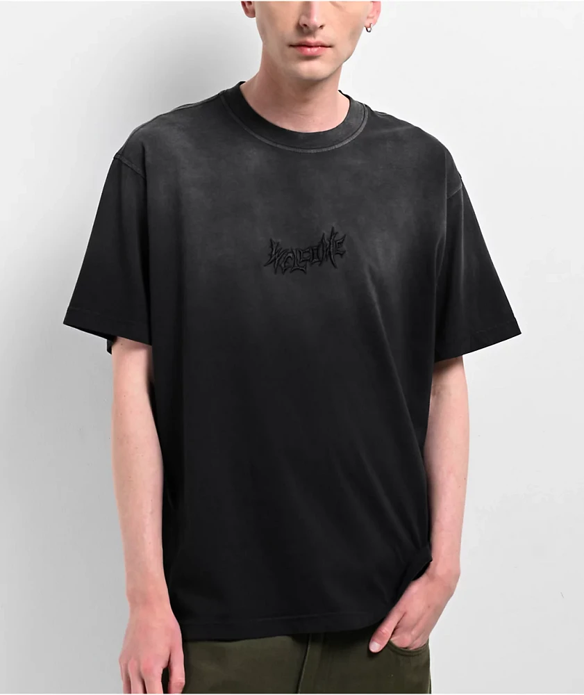 Welcome Vamp Enzyme Black Wash T-Shirt | MainPlace Mall