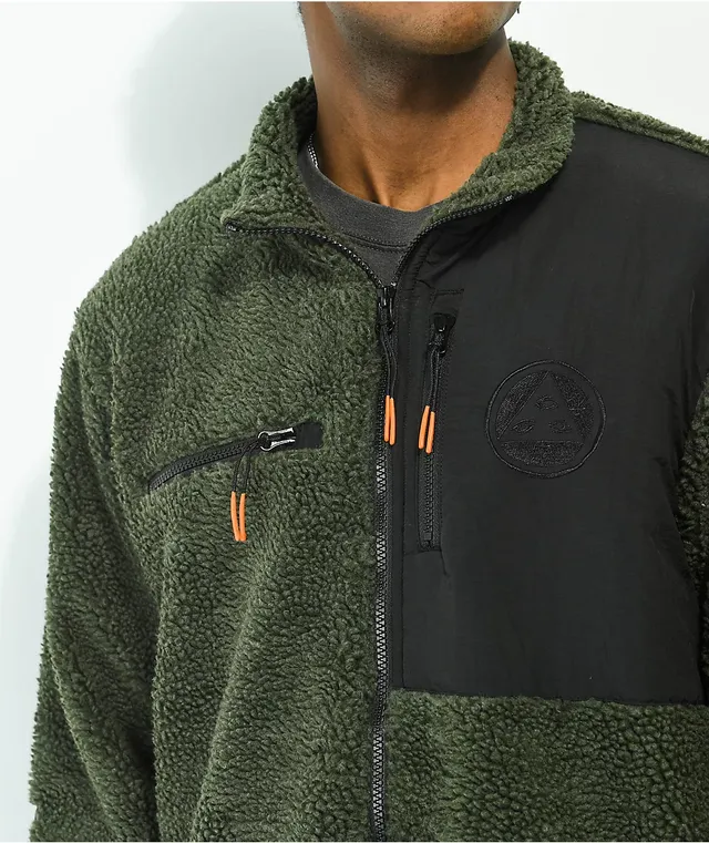 Dark green sherpa jacket store
