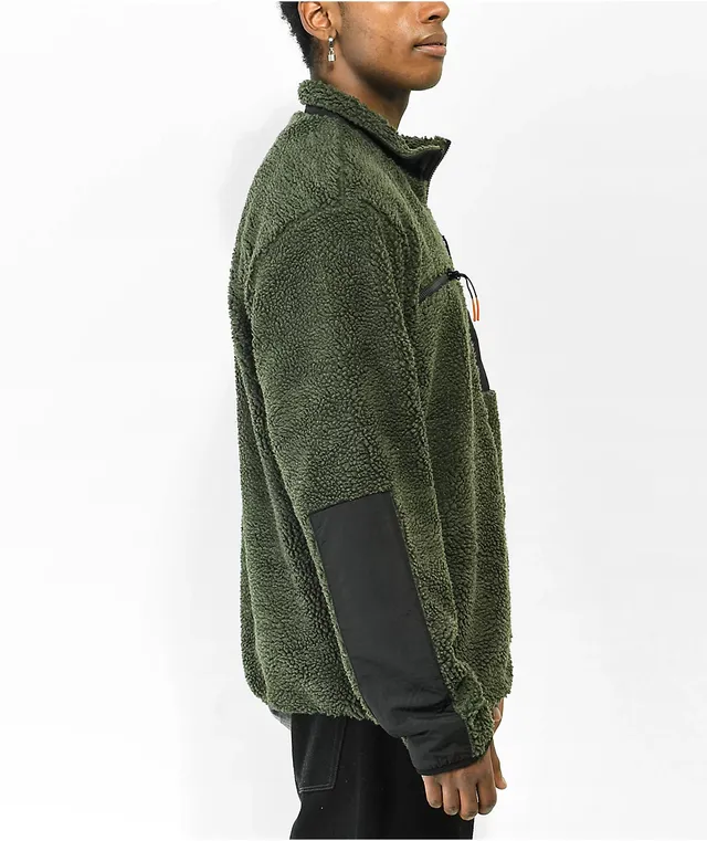 Dark green sherpa jacket sale