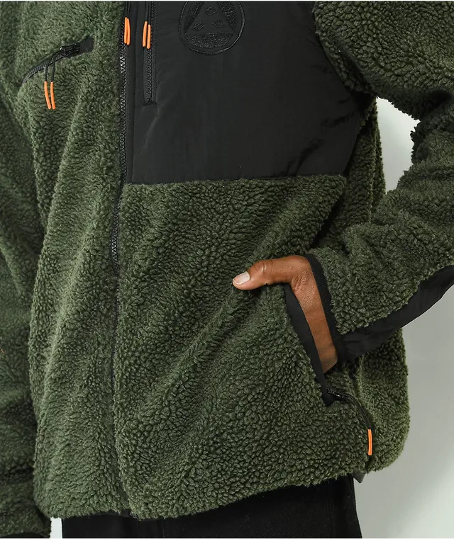 Dark green sherpa best sale jacket