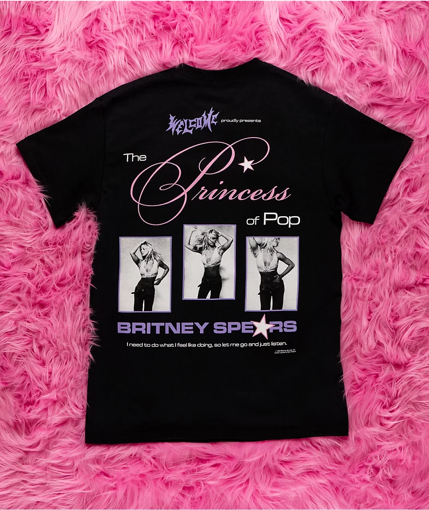 Welcome x Britney Spears Princess Black T-Shirt | MainPlace Mall