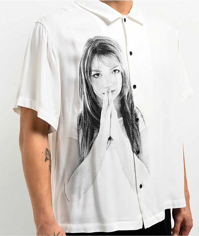 Welcome x Britney Spears Rayon Photo White Shirt | Pueblo Mall